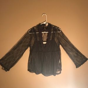 Altar’d State Black Lace Blouse